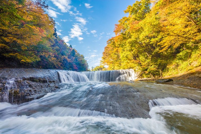 Nametsu Waterfall in Autumn, Miyagi.