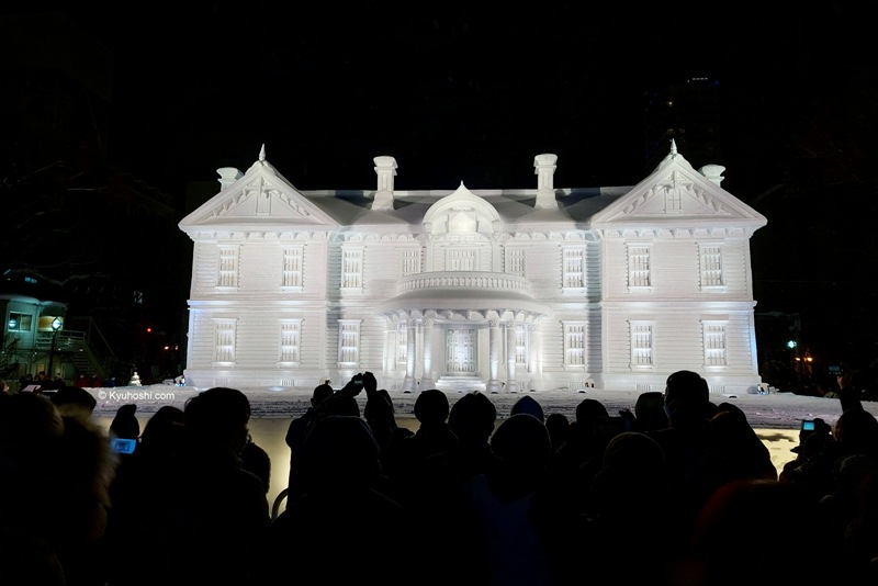 An impressive, giant snow sculpture at Odori Park during Sapporo Snow Festival.